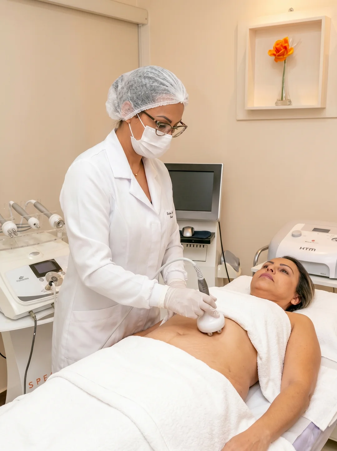 Michelli Gontijo operando Radiofrequência Spectra na Vital Beauty Mogi das Cruzes